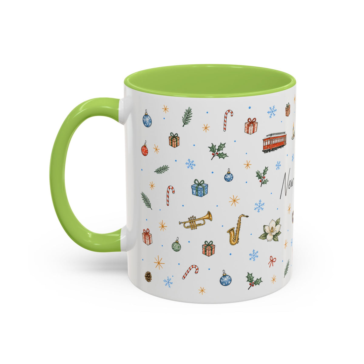 New Orleans Christmas Mug | Watercolor City Souvenir, Travel Gift (11oz/15oz)