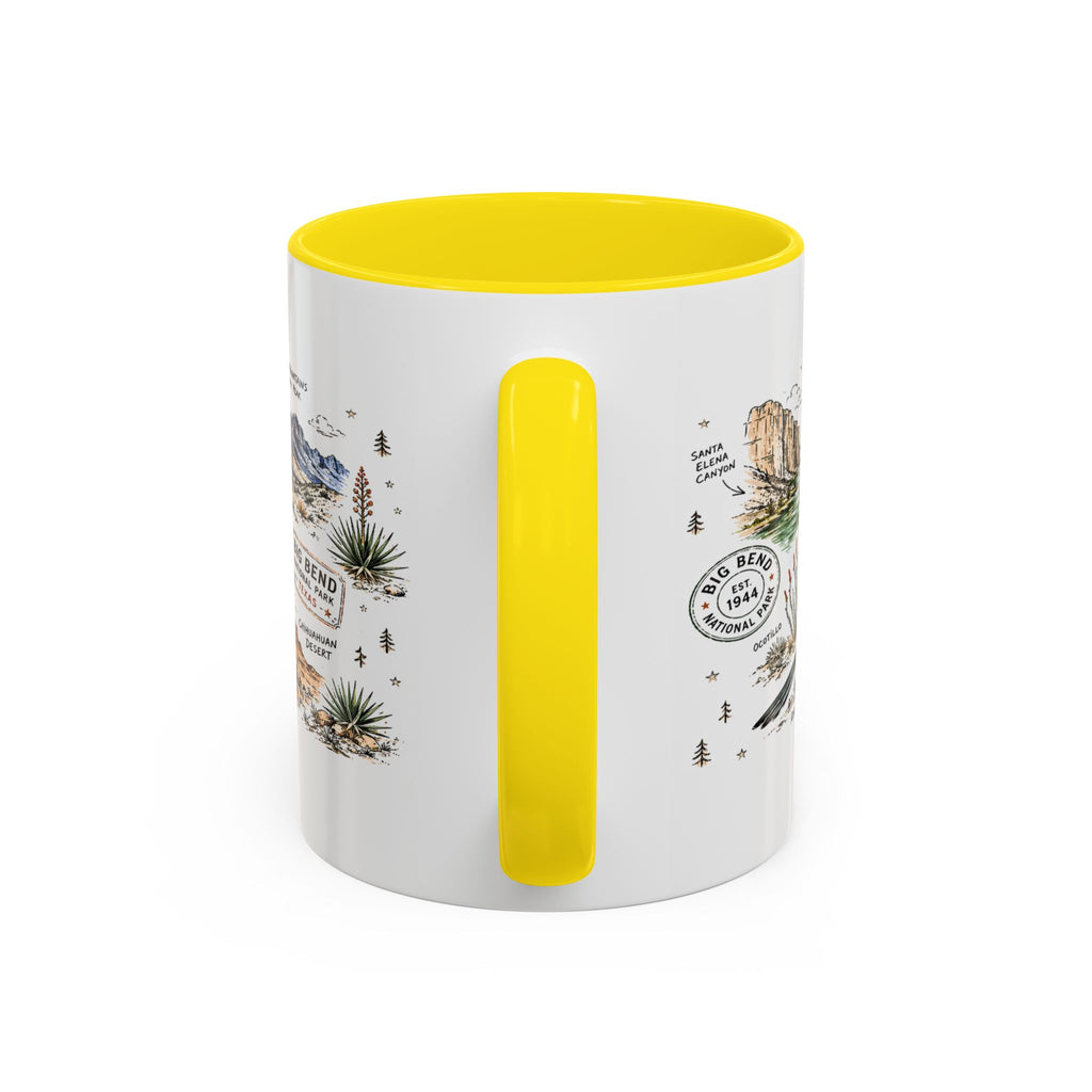 Big Bend National Park Coffee Mug | Texas Desert River Canyon Hiking Gift | Accent Color Ceramic 11oz 15oz