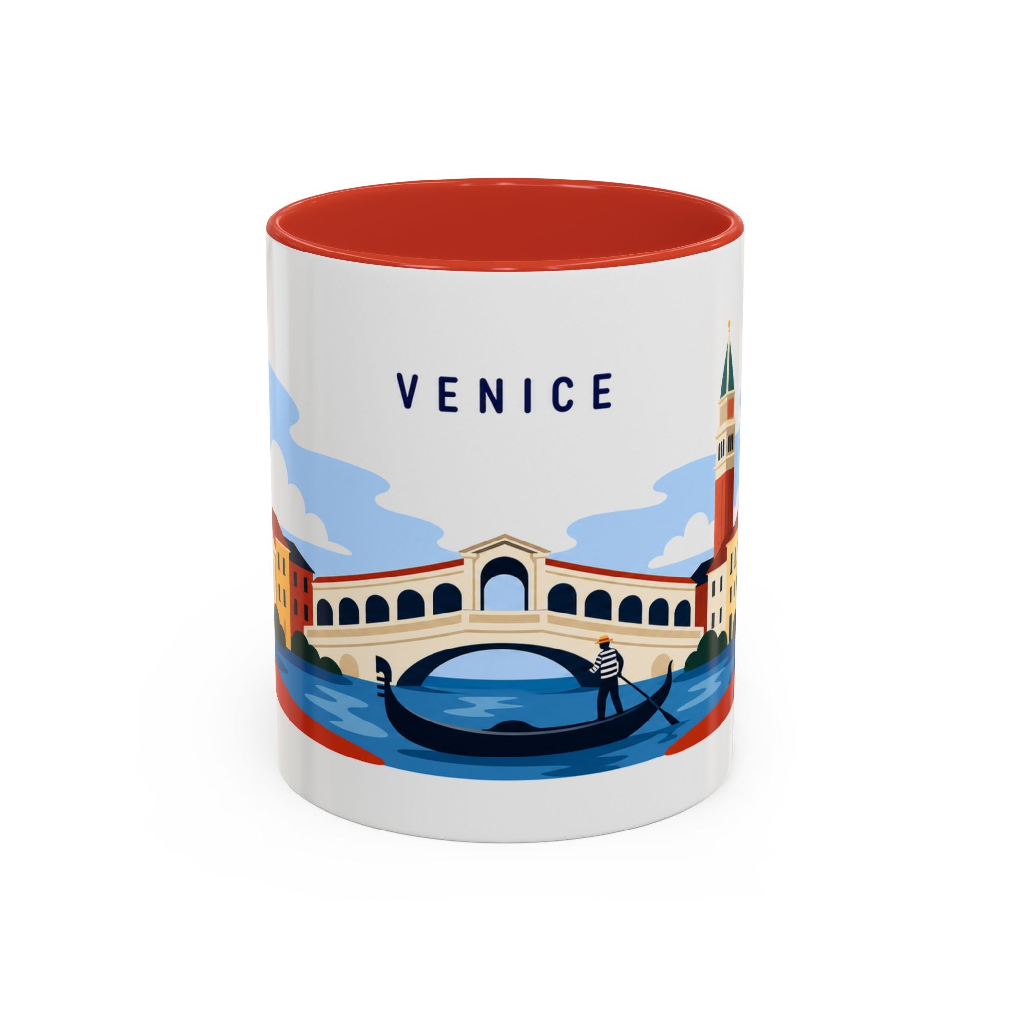 Venice Coffee Mug | Travel Destination Souvenir Gift | Accent Color Ceramic 11oz 15oz