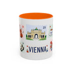Vienna Coffee Mug | Postage Stamp Collage Mug | Travel Souvenir Accent Cup 11oz 15oz