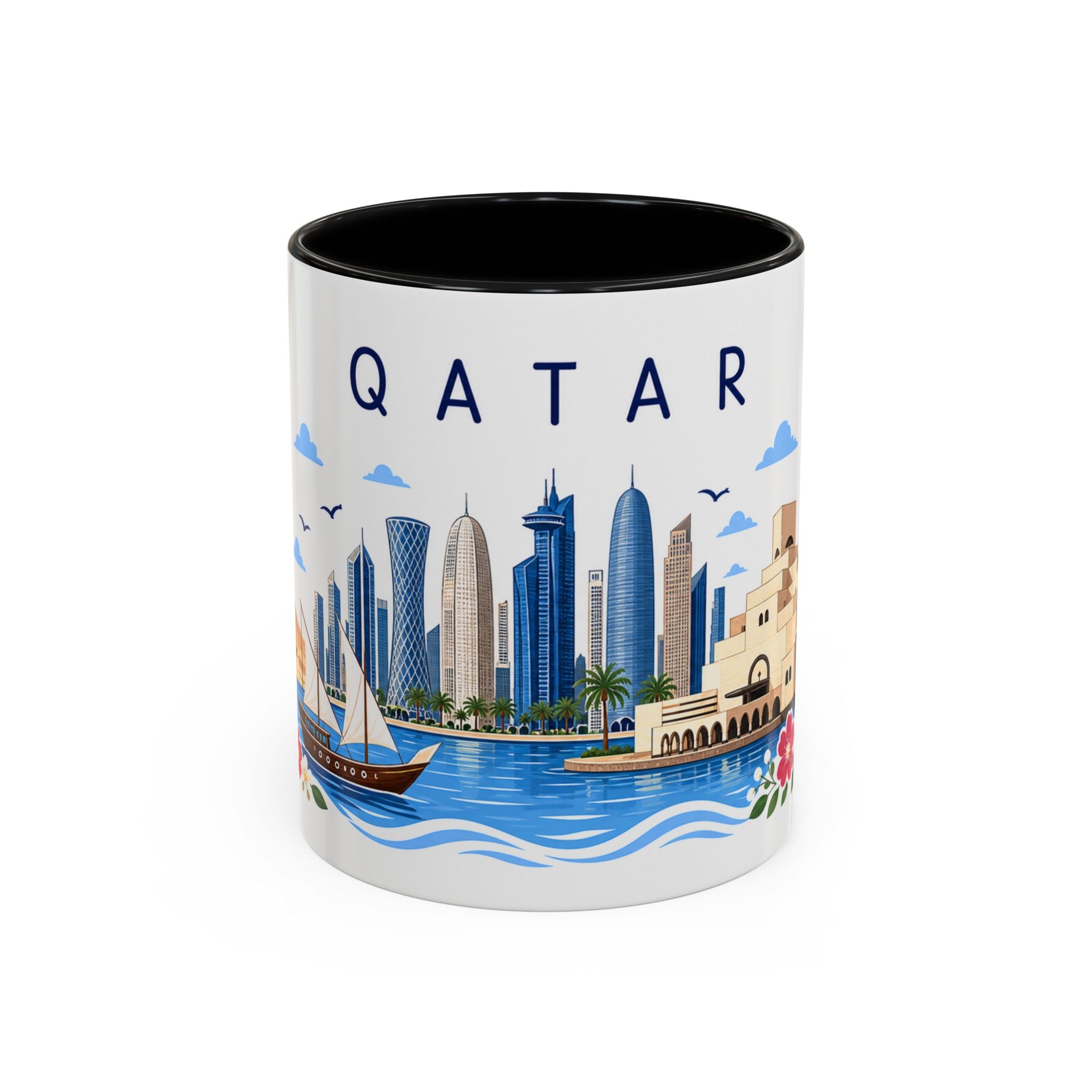 Qatar Coffee Mug | Travel Souvenir Accent Mug | Place Gift Ceramic Cup 11oz 15oz