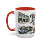 Penang Island Coffee Mug | Malaysia Travel Souvenir | Vintage Illustrated City Gift | 11 oz 15 oz Accent Mug