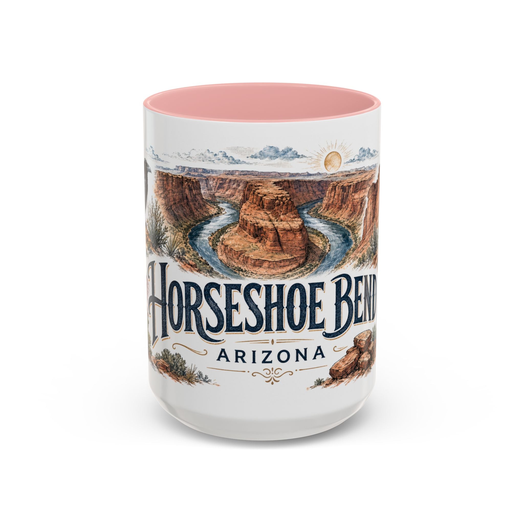 Horseshoe Bend Mug, Arizona Travel Souvenir, Bucket List Gift, Accent Ceramic Coffee Mug 11oz 15oz