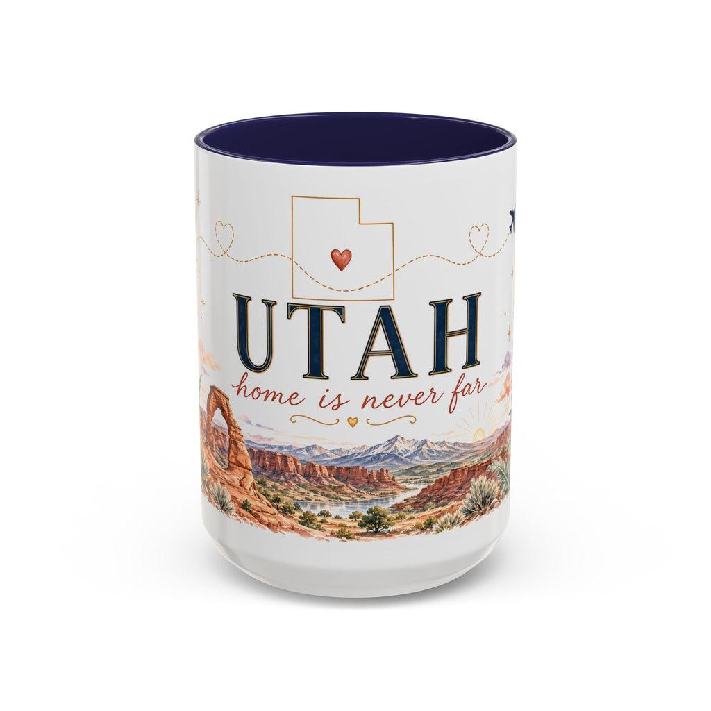Utah Home State Mug | Moving Away Gift | Long Distance Friendship Coffee Cup | 11oz 15oz Accent Mug