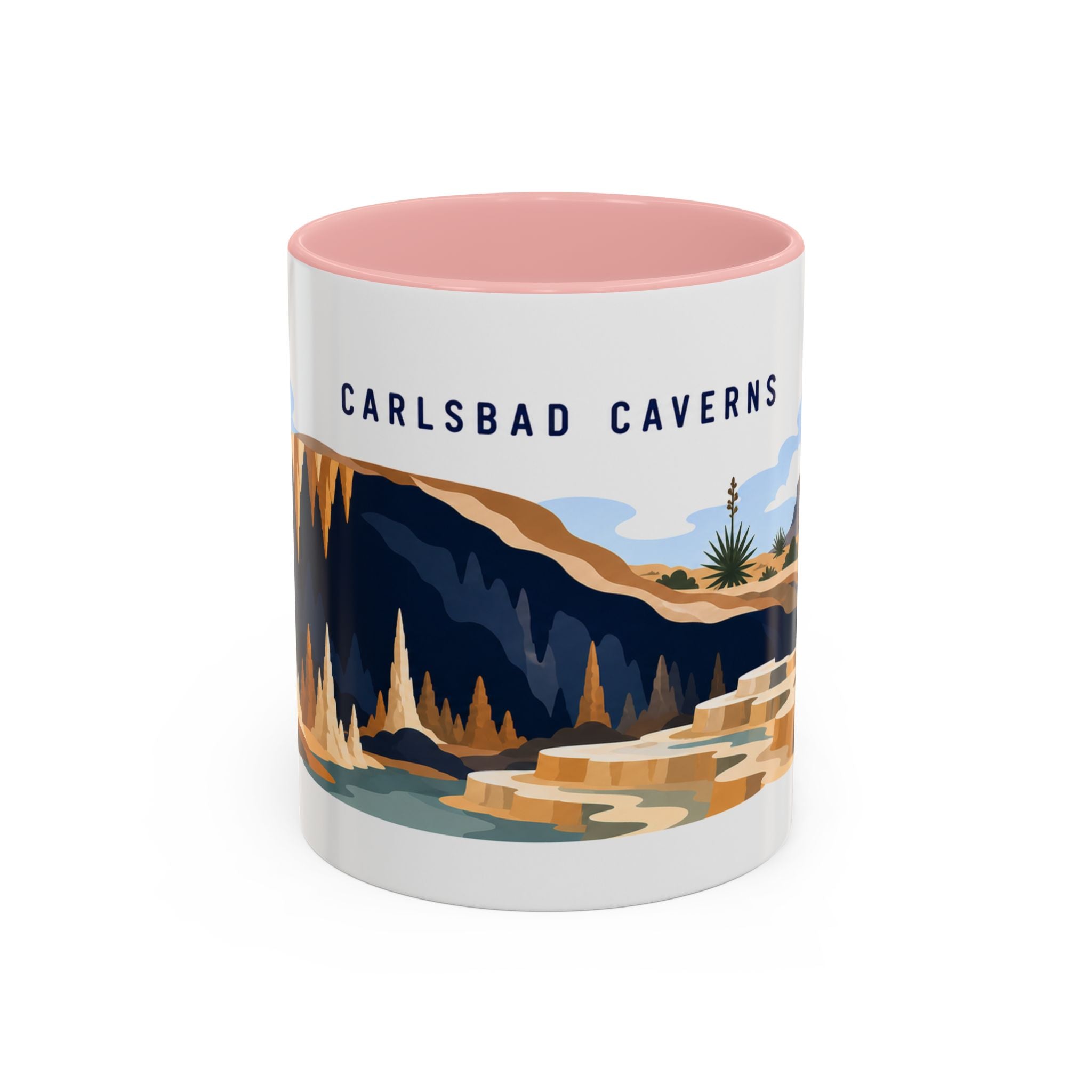 Carlsbad Caverns National Park Coffee Mug | Solid Color Block Park Souvenir | 11oz 15oz Accent Mug