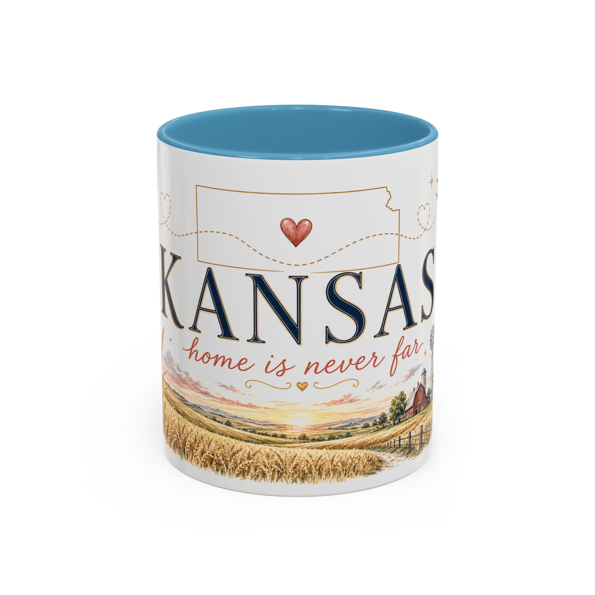 Kansas Home State Mug | Sunflower Prairie Landscape Coffee Cup