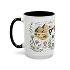 Pyramids of Giza Coffee Mug | Travel Destination Souvenir Gift | Accent Color Ceramic 11oz 15oz