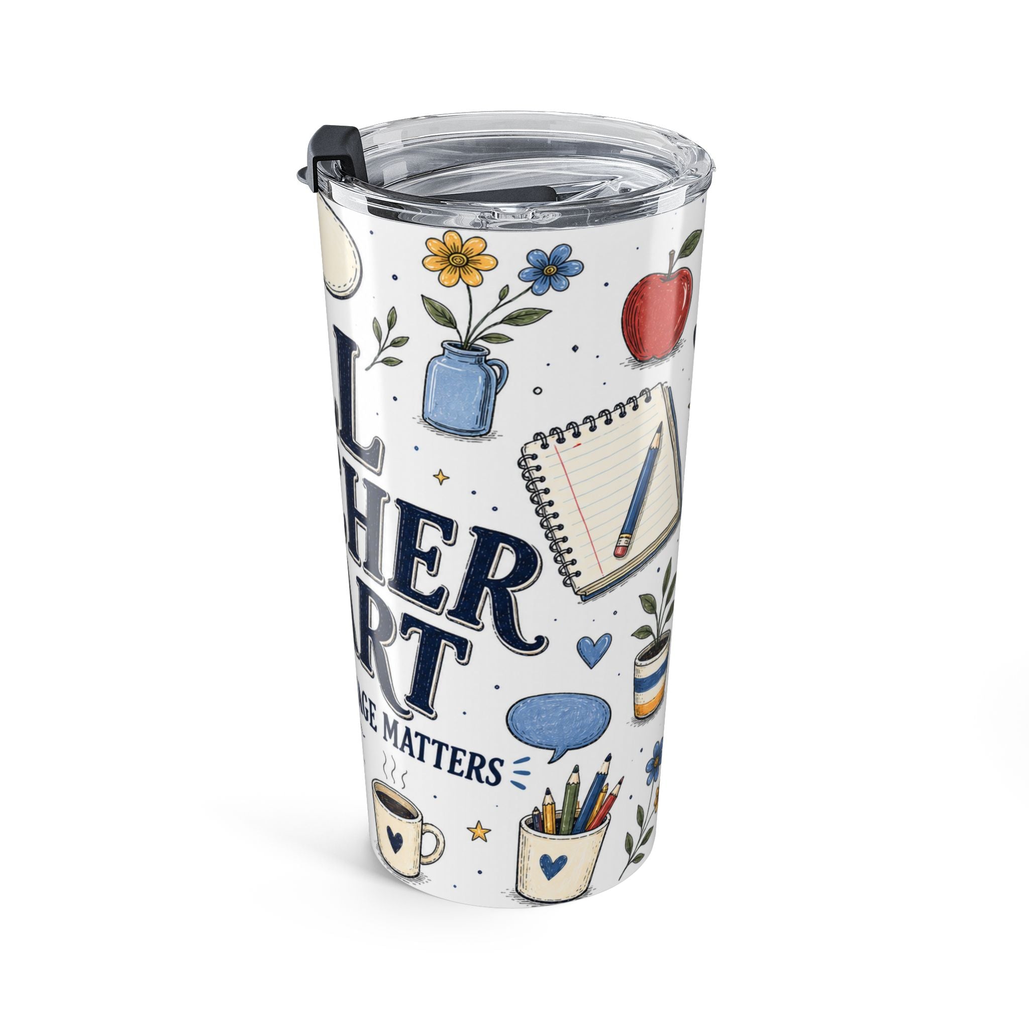 ELL Teacher Heart 20oz Tumbler | Every Language Matters | Insulated Stainless Steel Travel Cup