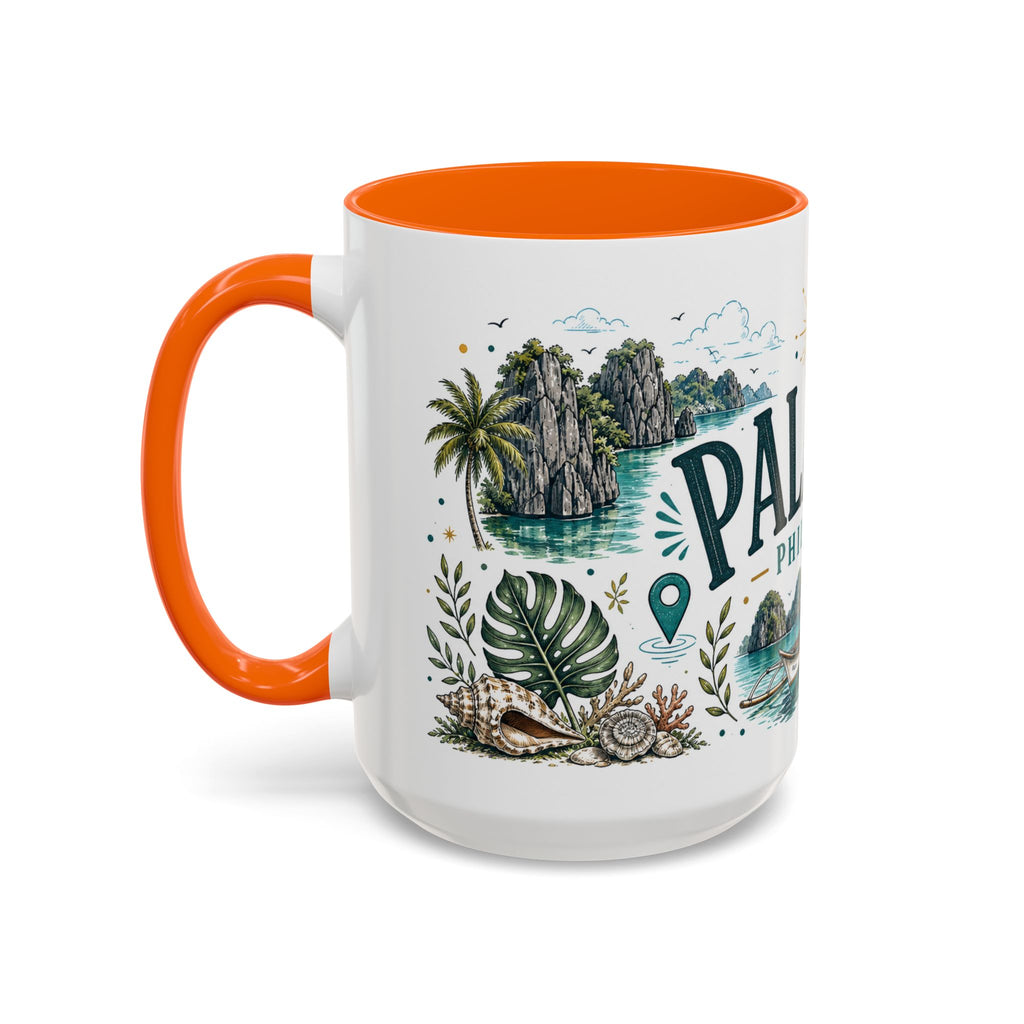 Palawan Coffee Mug | Travel Destination Souvenir Gift | Accent Color Ceramic 11oz 15oz