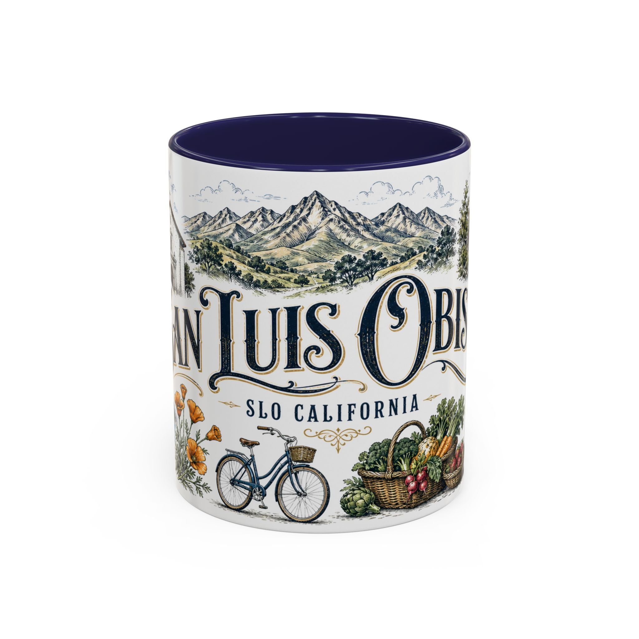 San Luis Obispo Coffee Mug | United States Travel Souvenir | Vintage Illustrated City Gift | 11 oz 15 oz Accent Mug
