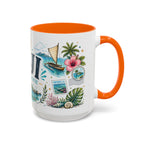 Fiji Coffee Mug | Travel Destination Souvenir Gift | Accent Color Ceramic 11oz 15oz