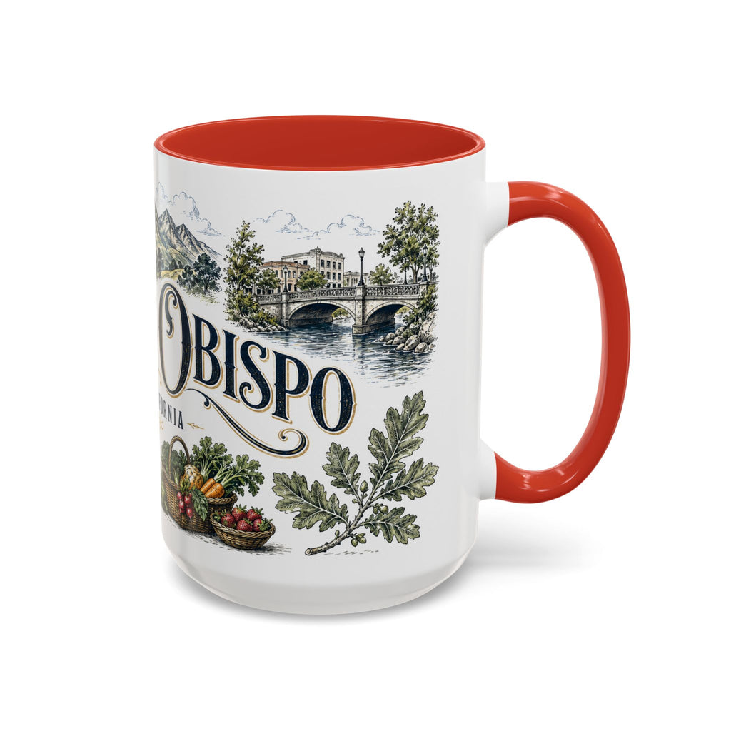 San Luis Obispo Coffee Mug | United States Travel Souvenir | Vintage Illustrated City Gift | 11 oz 15 oz Accent Mug