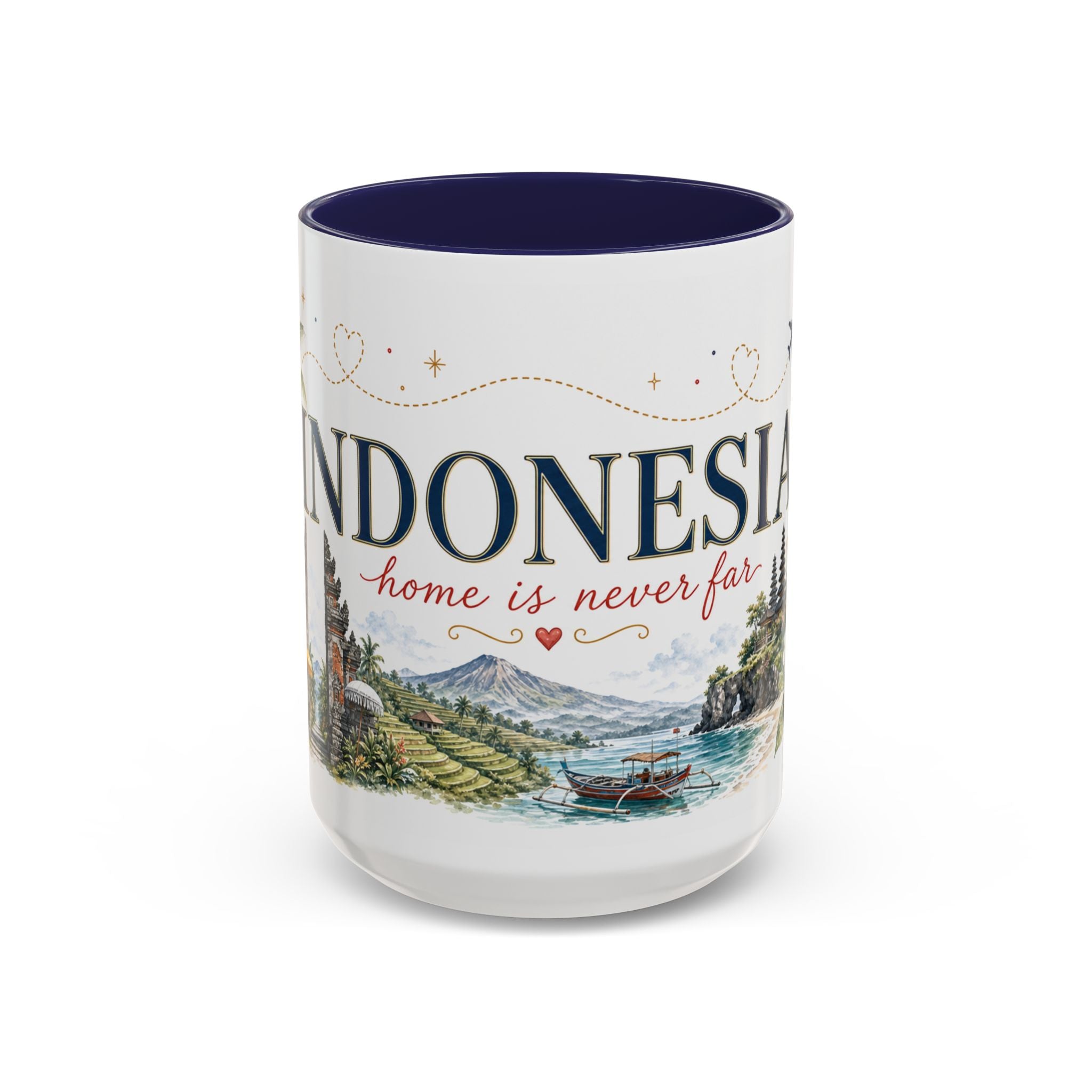 Indonesia Home Country Mug | Moving Away Gift | Long Distance Friendship | 11 oz 15 oz Accent Mug