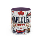 Maple Leaf Forever Coffee Mug | Canadian Pride Gift | Accent Color Ceramic 11oz 15oz