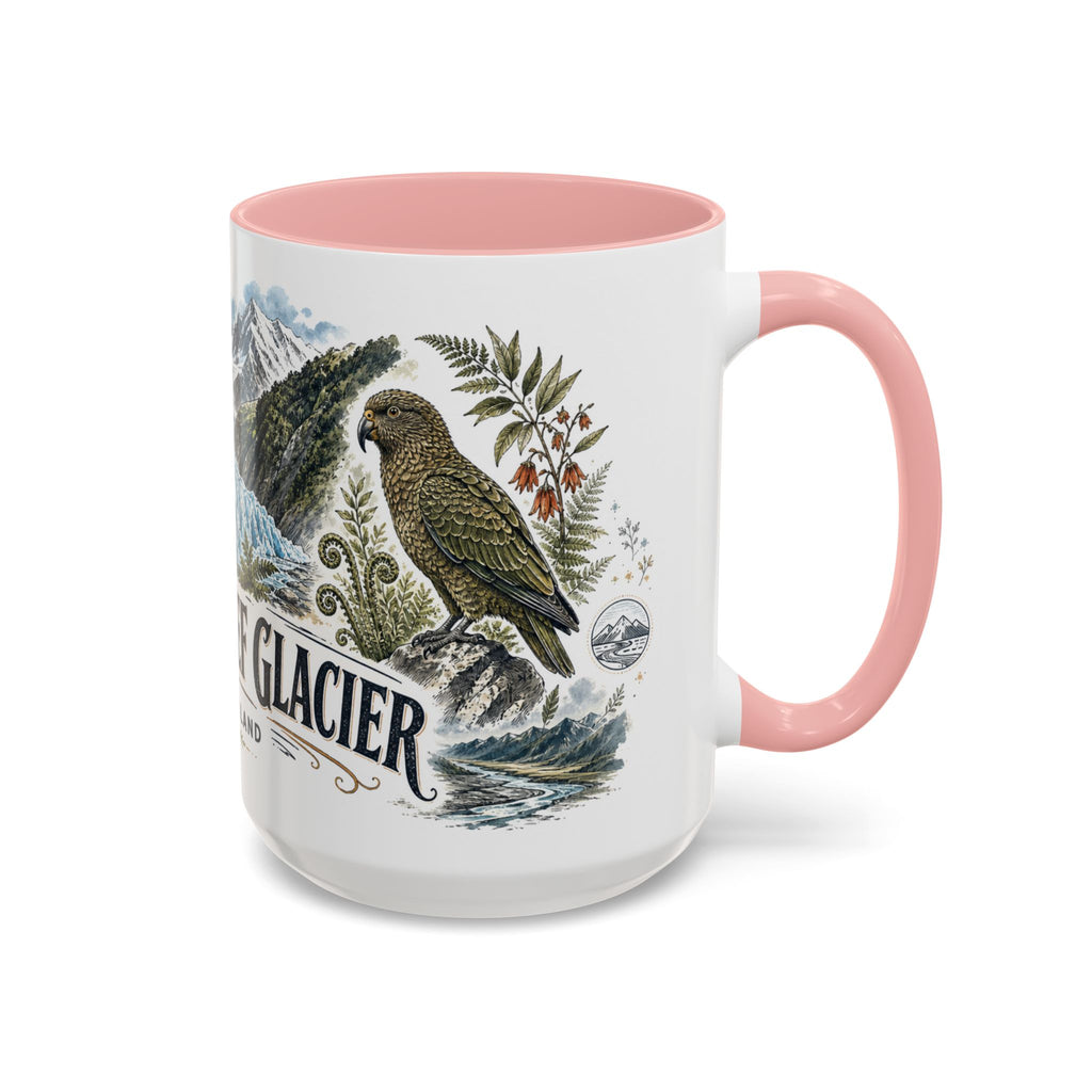 Franz Josef Glacier Mug, New Zealand Travel Souvenir, Bucket List Gift, Accent Ceramic Coffee Mug 11oz 15oz