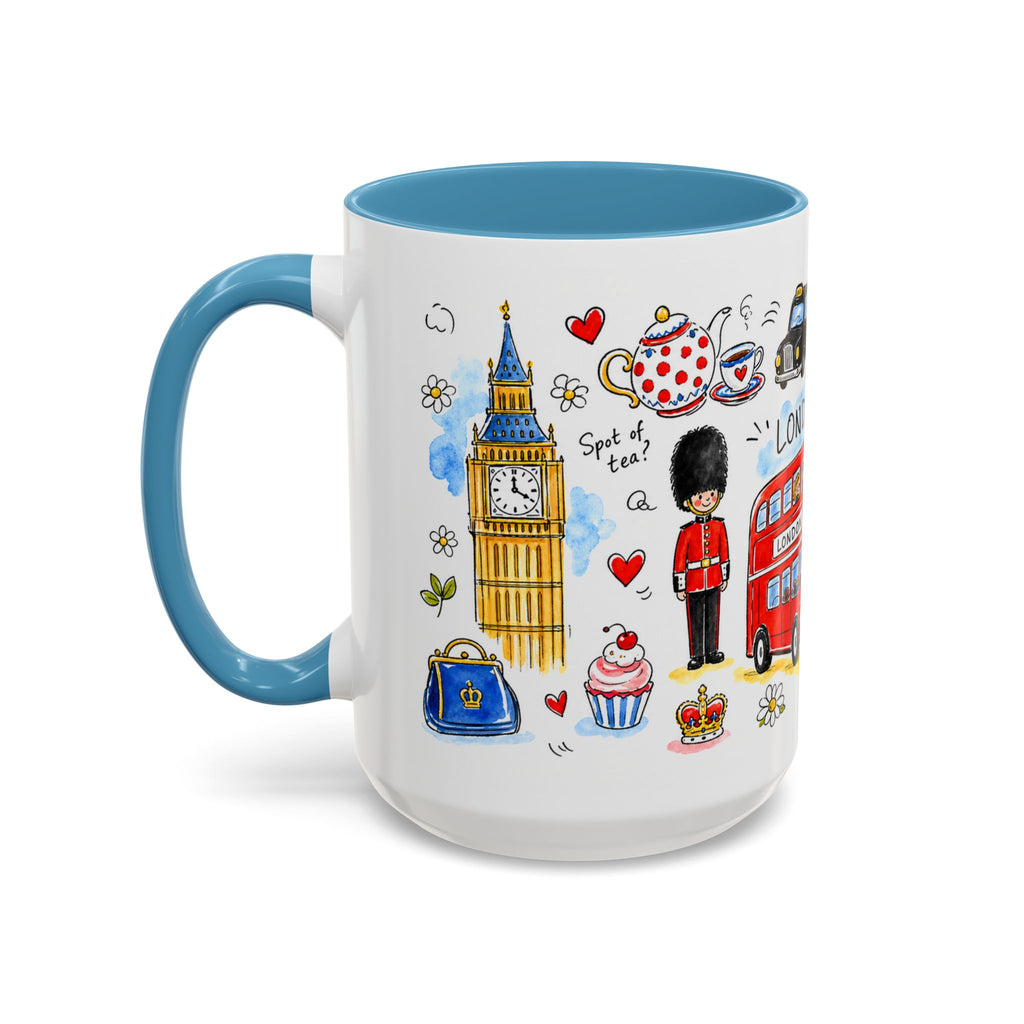 London Travel Mug | European City Souvenir Accent Coffee Mug | 11oz 15oz Ceramic Cup