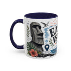 Easter Island Coffee Mug | Travel Destination Souvenir Gift | Accent Color Ceramic 11oz 15oz