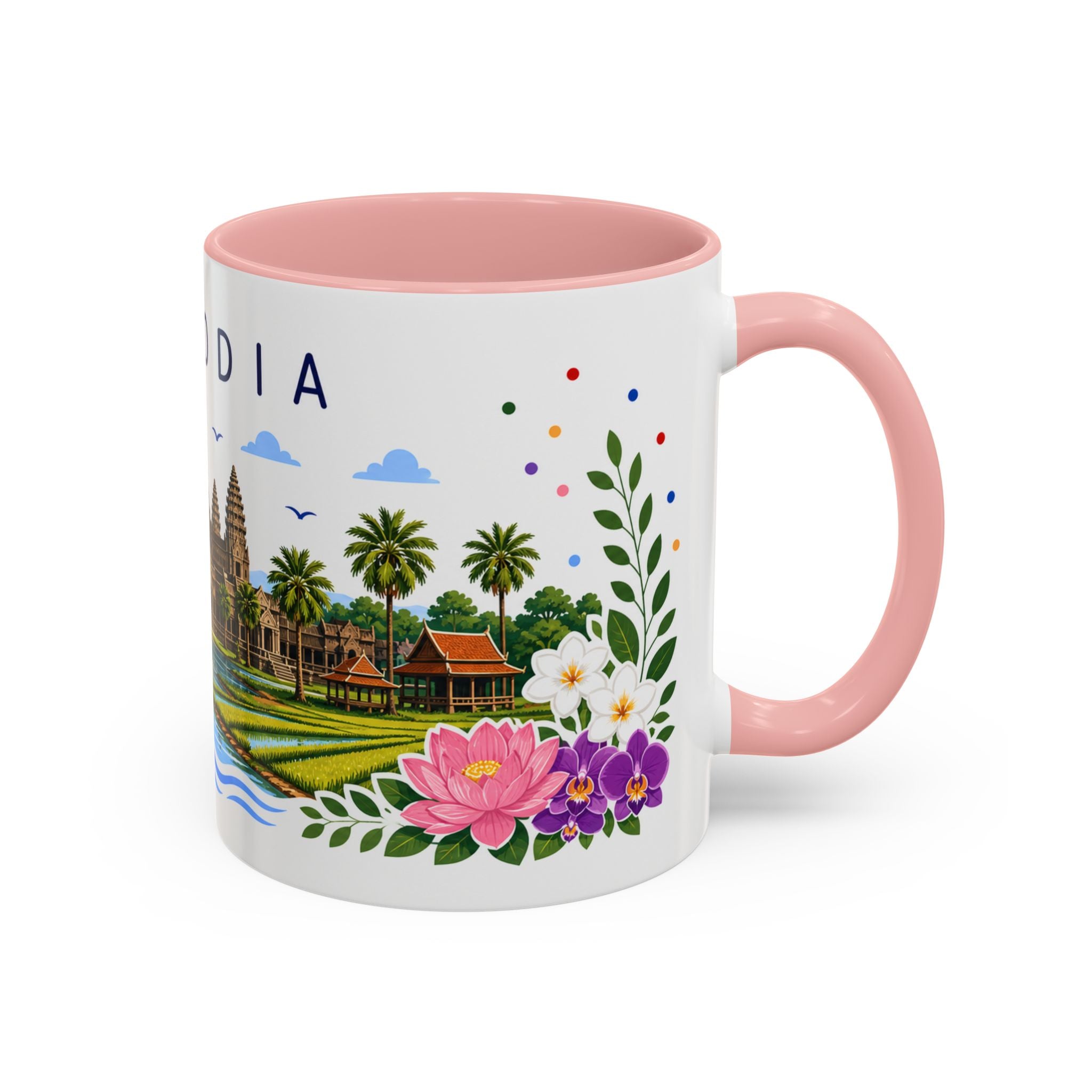 Cambodia Coffee Mug | Travel Souvenir Accent Mug | Place Gift Ceramic Cup 11oz 15oz