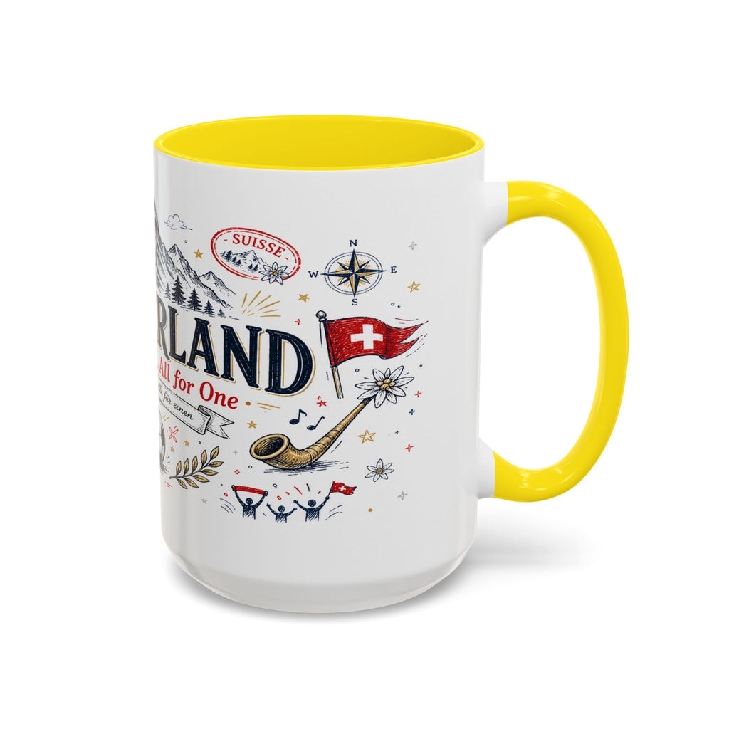 Switzerland Coffee Mug | World Cup Soccer Fan Gift | Accent Color Ceramic 11oz 15oz