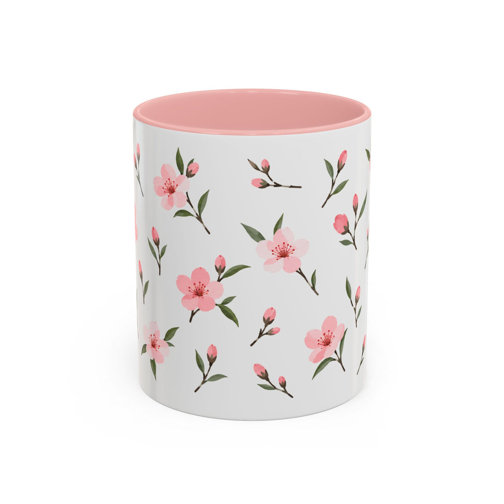 Delaware Peach Blossom Mug, State Flower Floral Coffee Cup, 11oz Botanical Gift