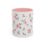 Delaware Peach Blossom Mug, State Flower Floral Coffee Cup, 11oz Botanical Gift