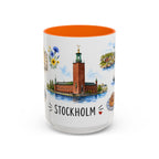 Stockholm Illustrated Travel Mug | City Souvenir Accent Coffee Mug | 11oz 15oz Ceramic Cup