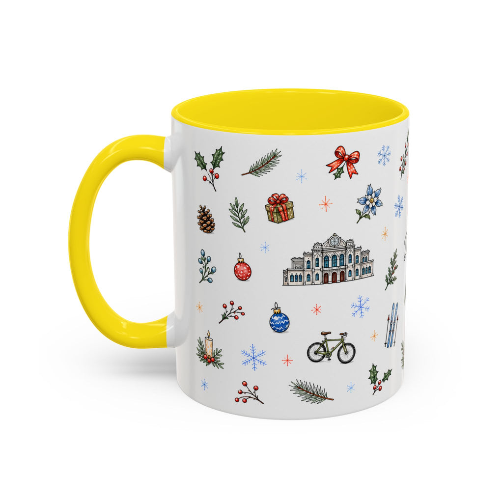 Denver Christmas Mug | Watercolor City Souvenir, Holiday Travel Gift (11oz/15oz)