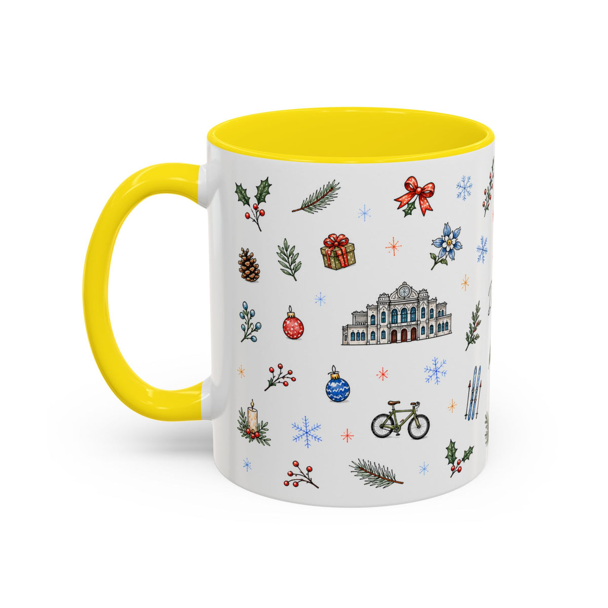 Denver Christmas Mug | Watercolor City Souvenir, Holiday Travel Gift (11oz/15oz)