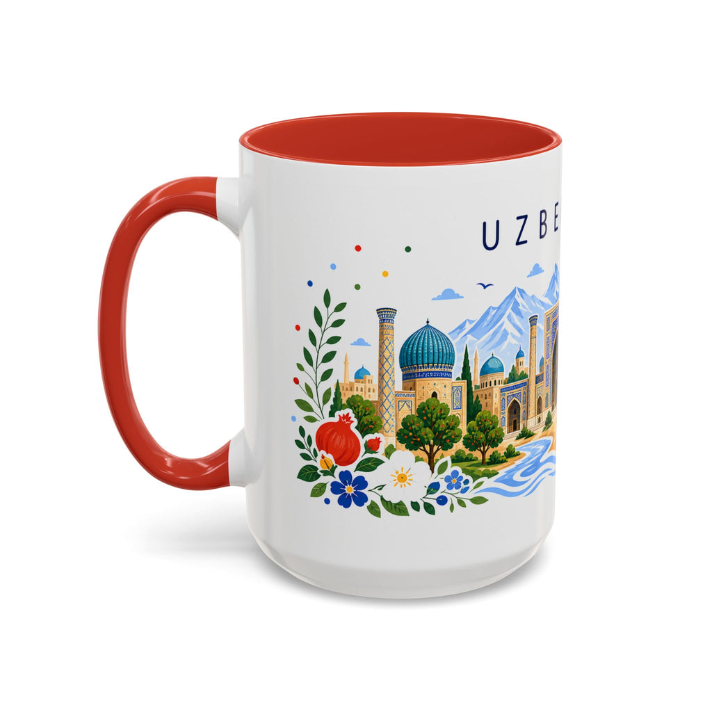 Uzbekistan Coffee Mug | Travel Souvenir Accent Mug | Place Gift Ceramic Cup 11oz 15oz