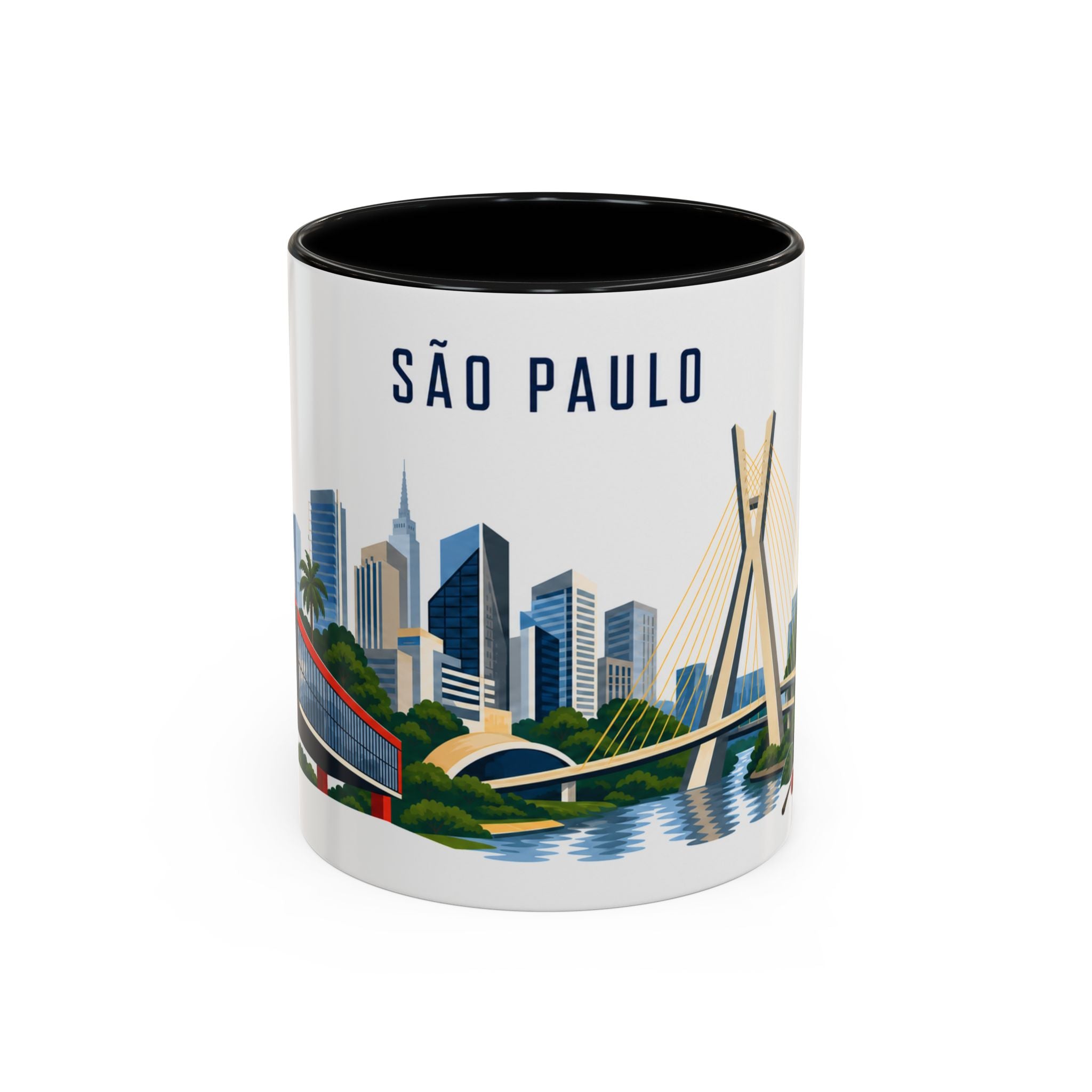 São Paulo Coffee Mug | Brazil Travel Souvenir | Porcelain Decal City Gift | 11oz 15oz Accent Mug