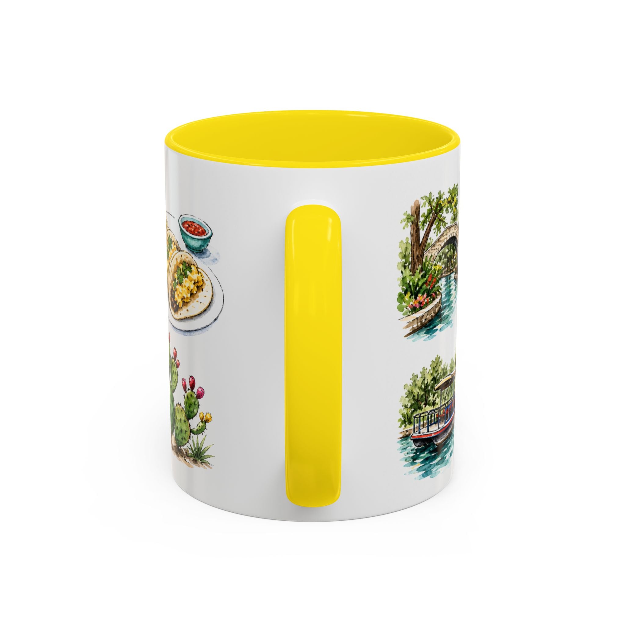 San Antonio Illustrated Travel Mug | City Souvenir Accent Coffee Mug | 11oz 15oz Ceramic Cup