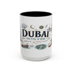 Dubai Coffee Mug | UAE Souvenir Travel Gift | Accent Color Ceramic 11oz 15oz