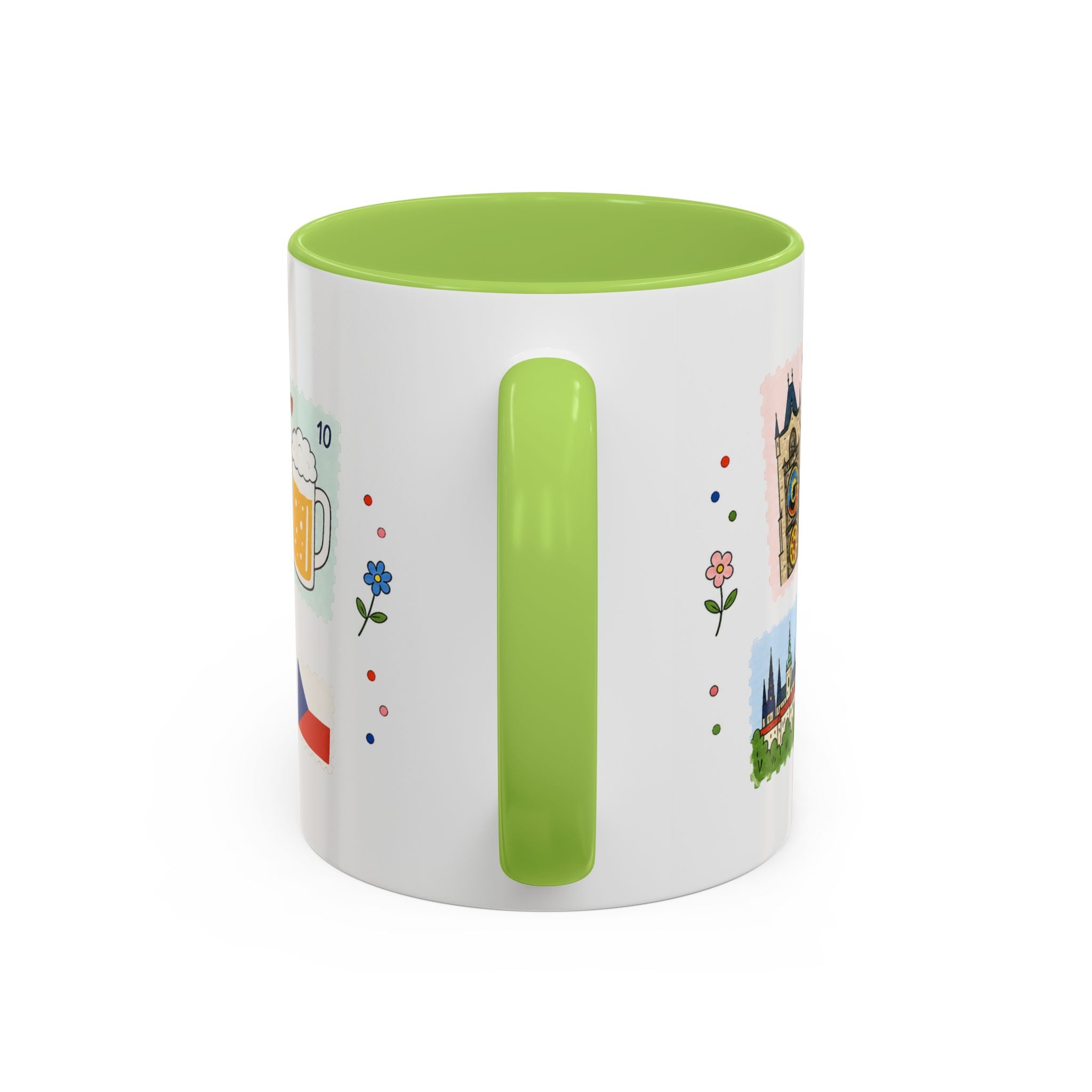 Prague Coffee Mug | Postage Stamp Collage Mug | Travel Souvenir Accent Cup 11oz 15oz