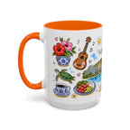 Honolulu Illustrated Travel Mug | City Souvenir Accent Coffee Mug | 11oz 15oz Ceramic Cup