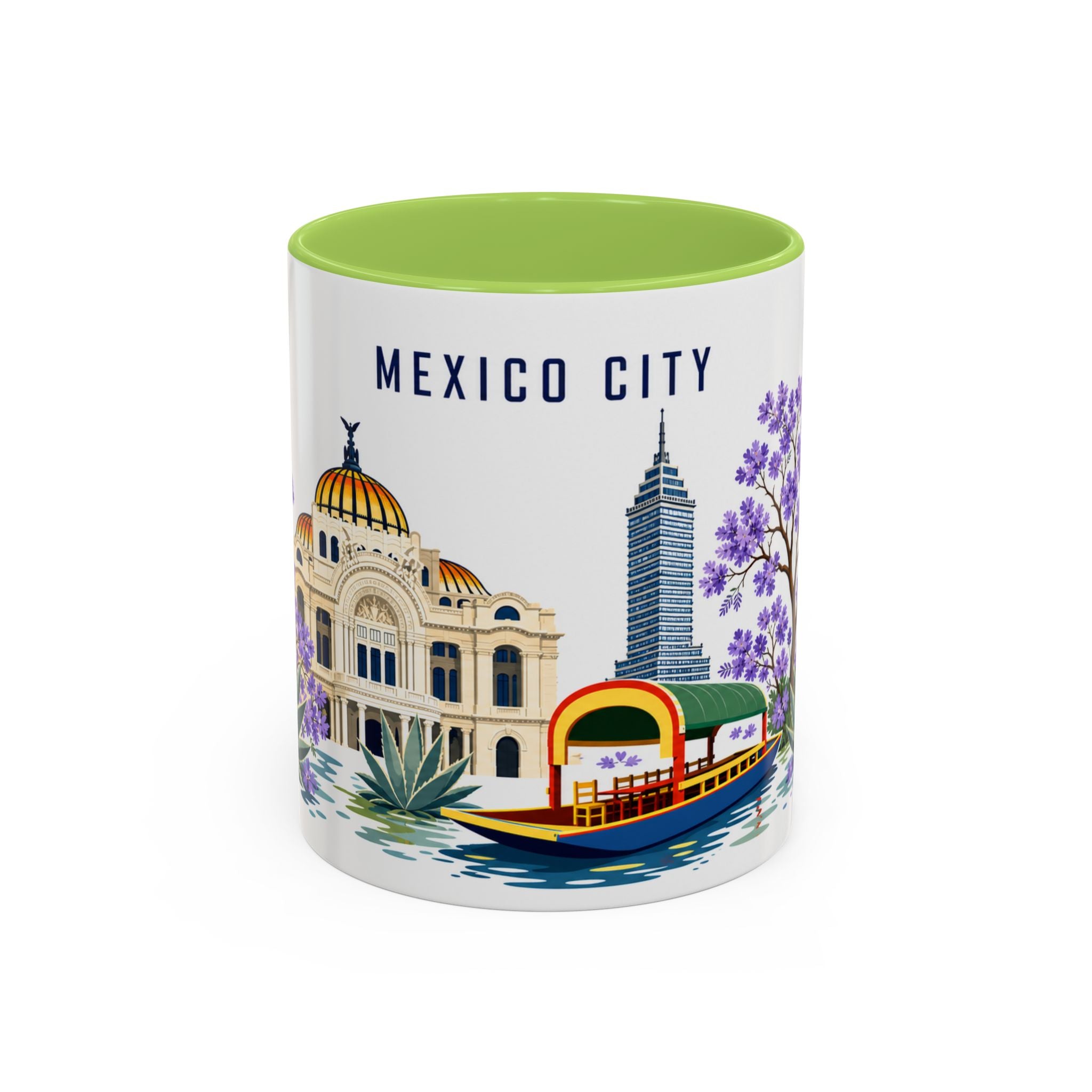 Mexico City Coffee Mug | Mexico Travel Souvenir | Porcelain Decal City Gift | 11oz 15oz Accent Mug