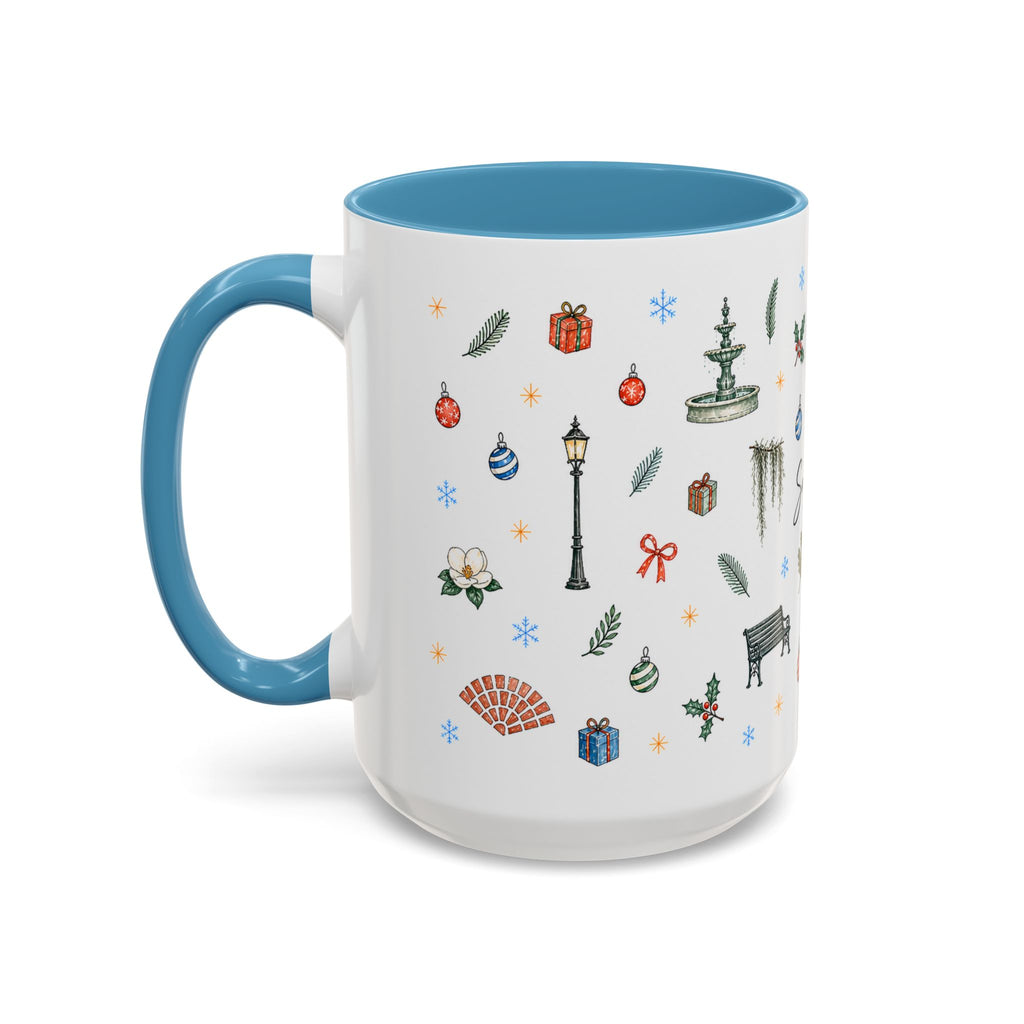 Savannah Christmas Mug | Watercolor City Souvenir, Travel Memories Cup