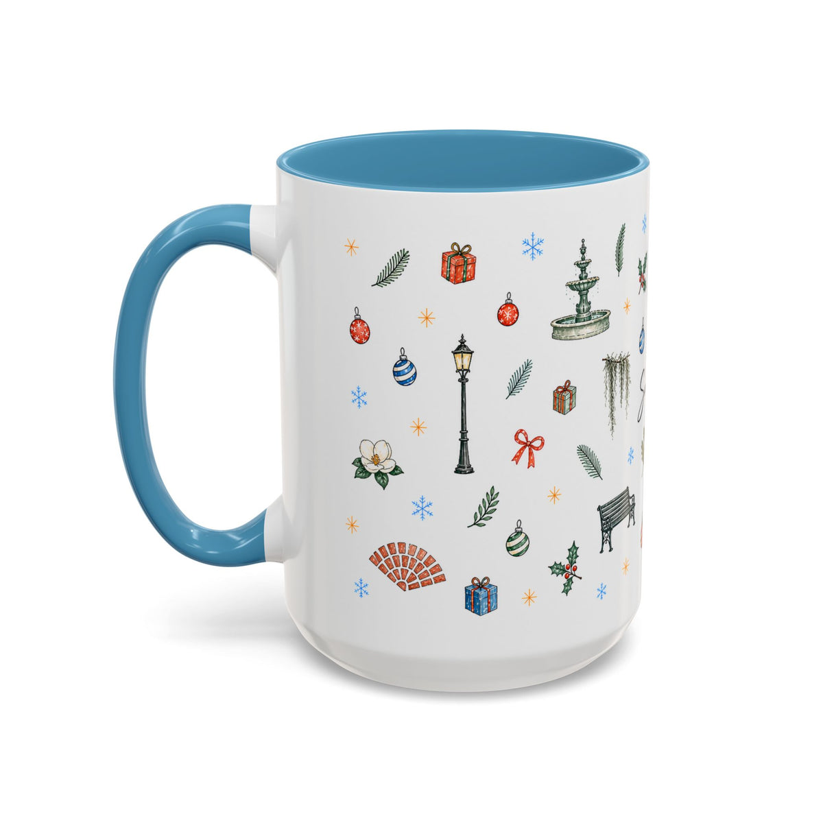 Savannah Christmas Mug | Watercolor City Souvenir, Travel Memories Cup
