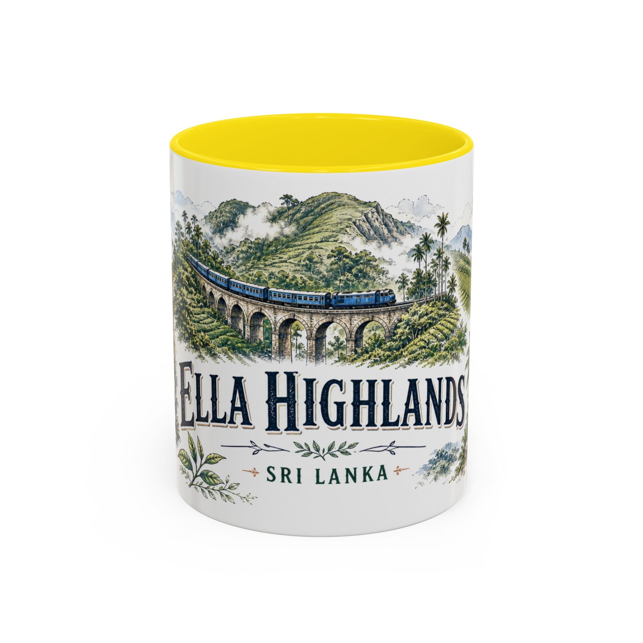 Ella Highlands Mug, Sri Lanka Travel Souvenir, Bucket List Gift, Accent Ceramic Coffee Mug 11oz 15oz