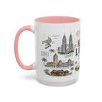 Kuala Lumpur Coffee Mug | Malaysia Souvenir Travel Gift | Accent Color Ceramic 11oz 15oz