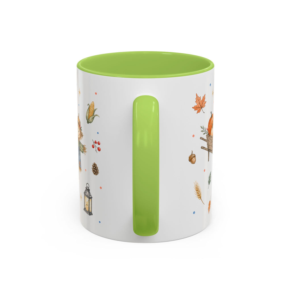 Thanksgiving Mug | Country Harvest Watercolor Gift | Pumpkin Scarecrow Accent Cup 11oz 15oz