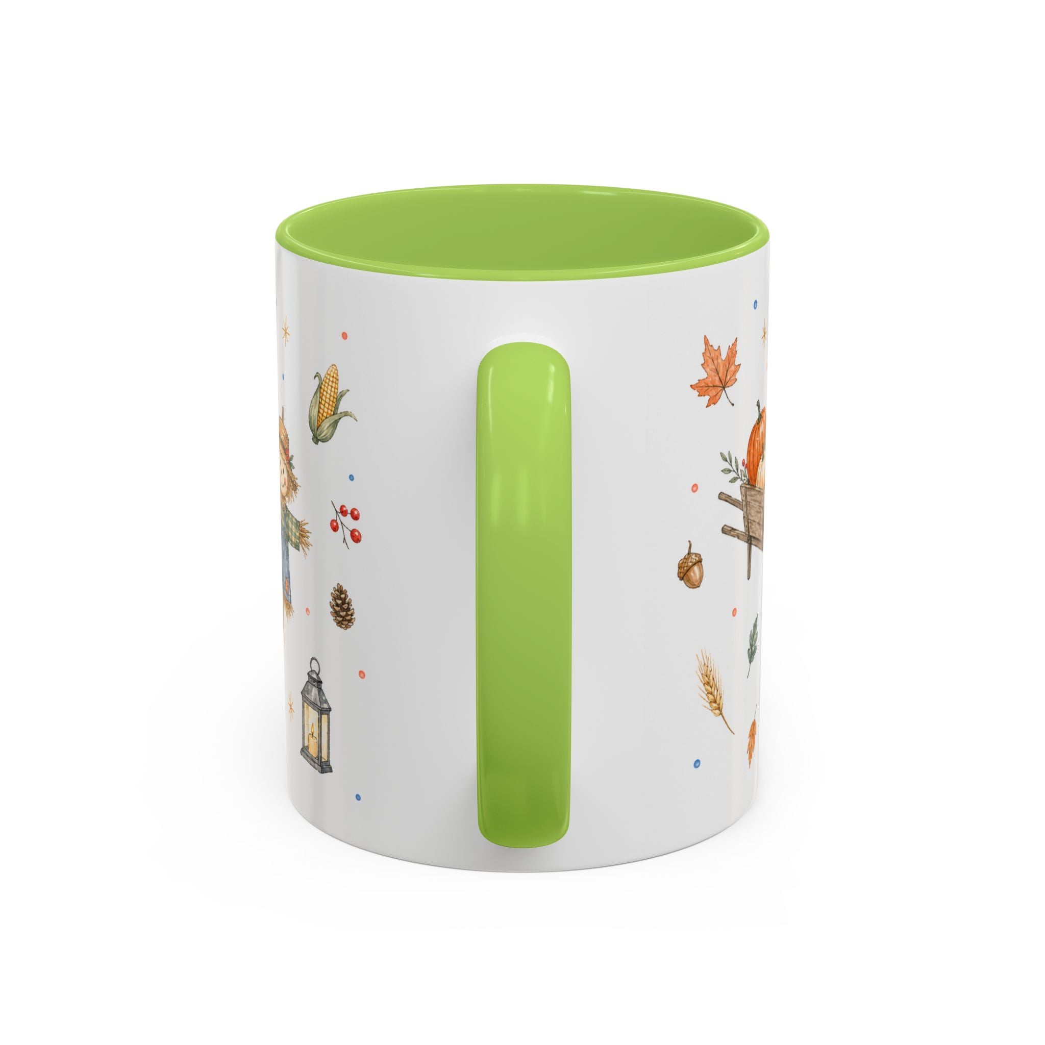 Thanksgiving Mug | Country Harvest Watercolor Gift | Pumpkin Scarecrow Accent Cup 11oz 15oz