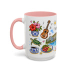 Honolulu Illustrated Travel Mug | City Souvenir Accent Coffee Mug | 11oz 15oz Ceramic Cup