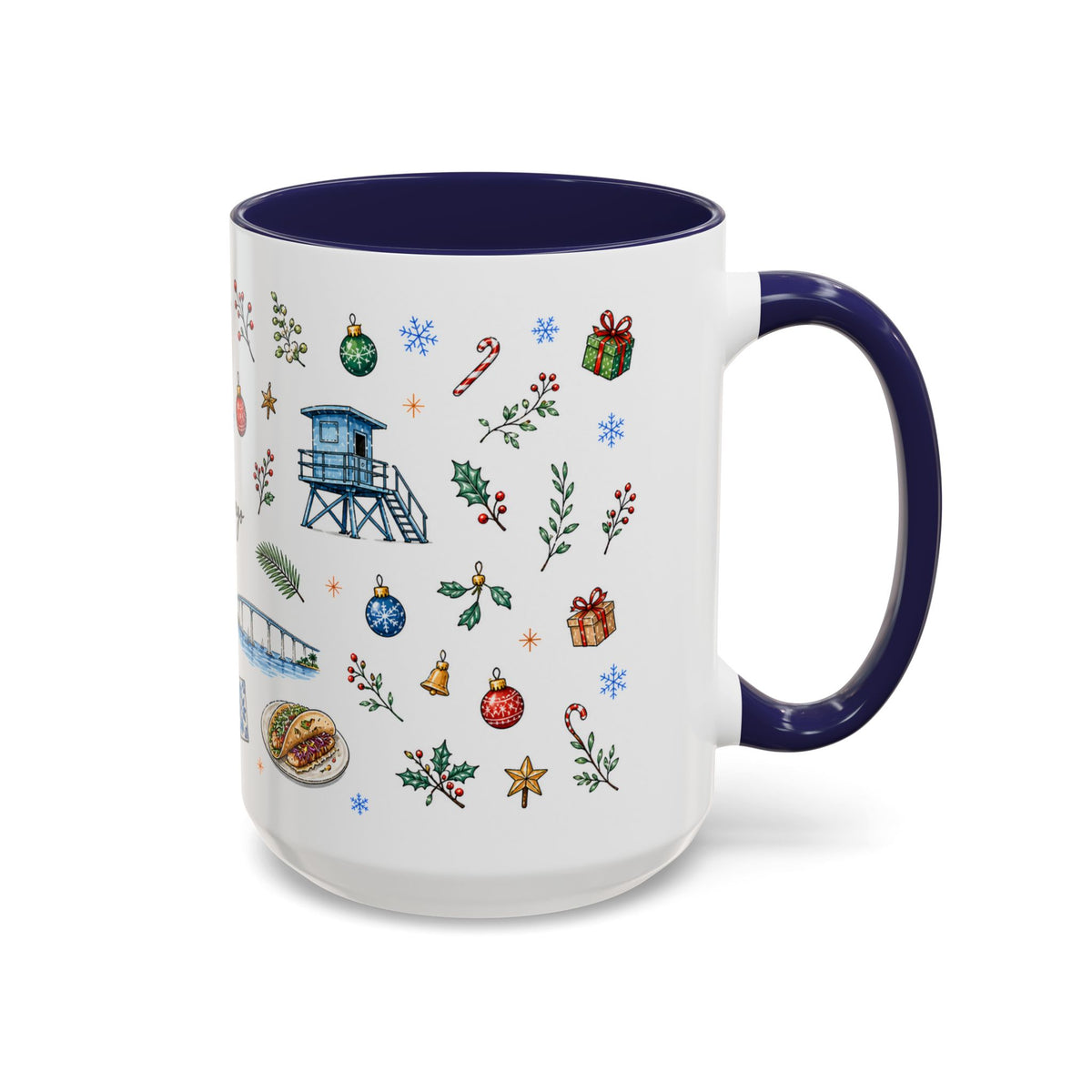 San Diego Christmas Mug | Watercolor City Souvenir, Holiday Travel Gift (11oz/15oz)