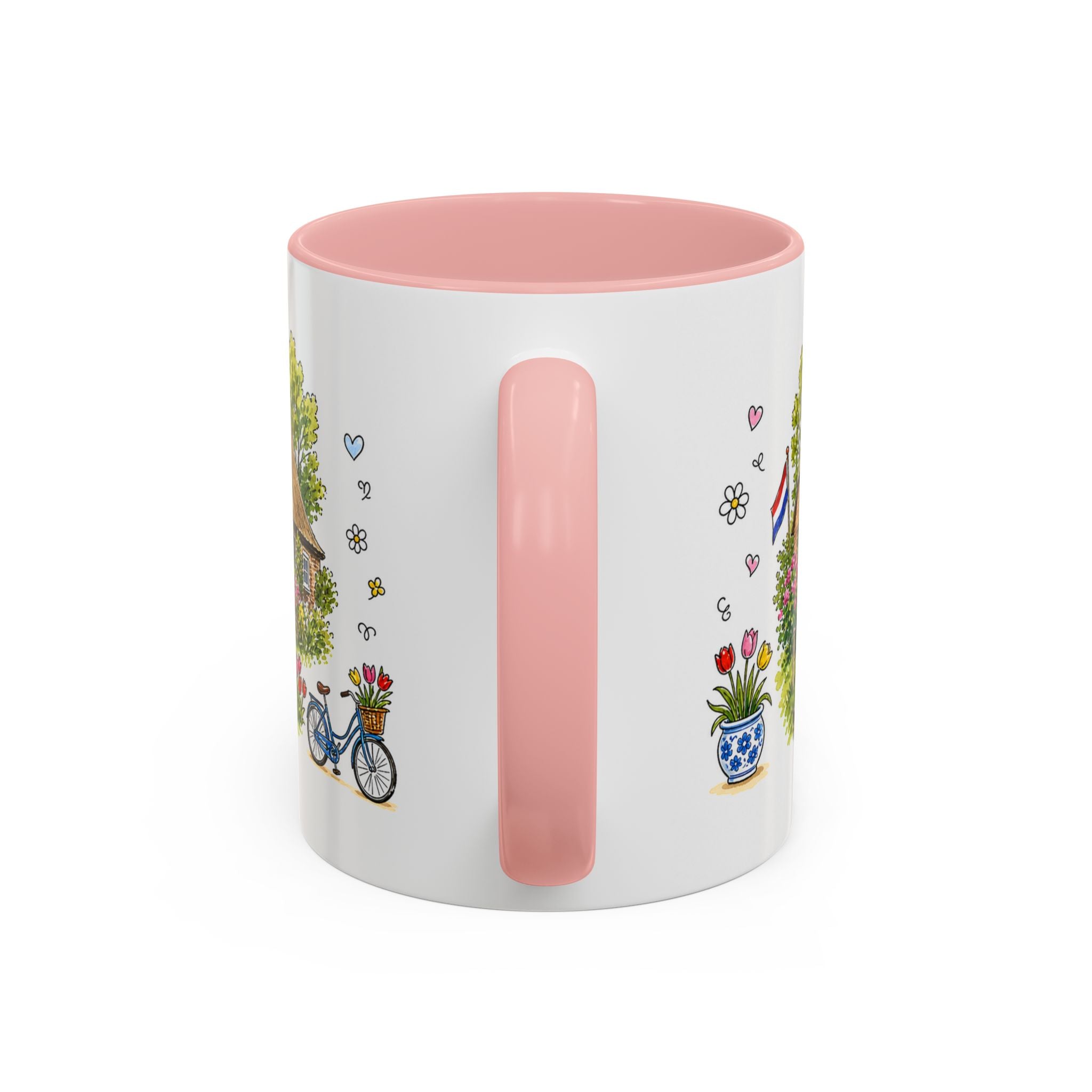 Giethoorn Illustrated Travel Mug | Netherlands Souvenir Accent Coffee Mug | 11oz 15oz Ceramic Cup