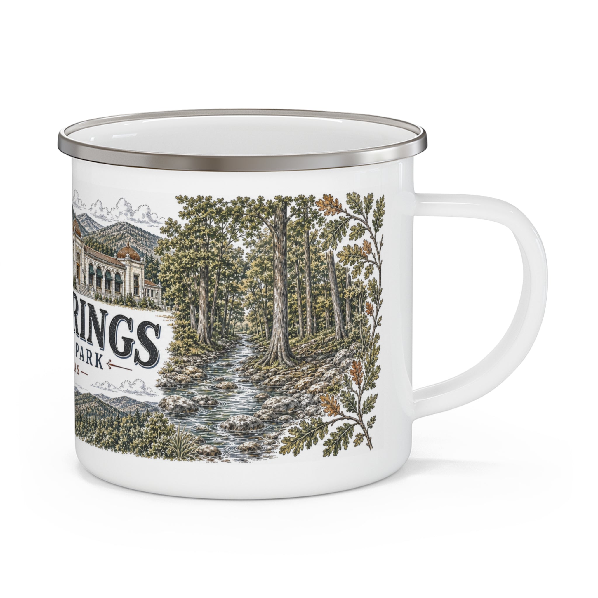 Hot Springs National Park Vintage Enamel Camping Mug | 12oz National Park Hiking Gift