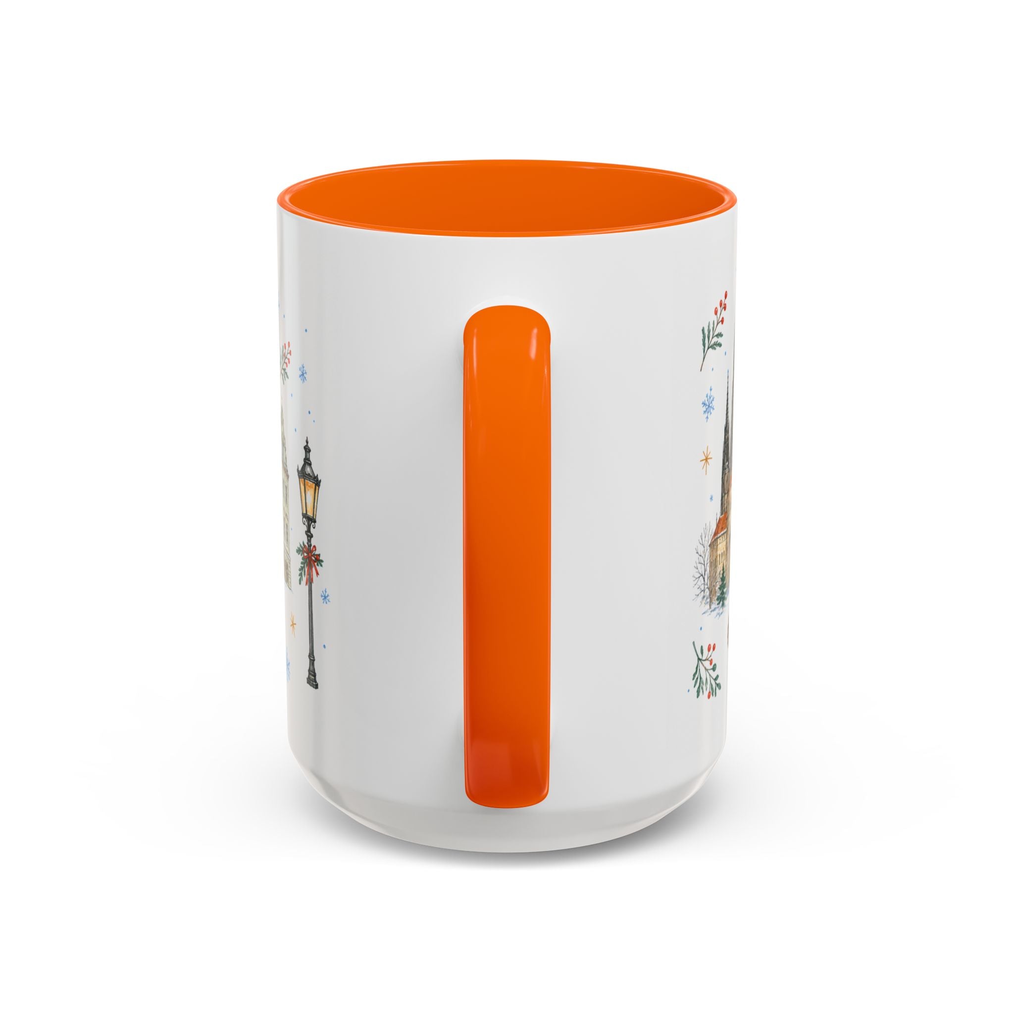 Prague Christmas Mug | Watercolor Travel Souvenir | Holiday Gift | Accent Ceramic Coffee Cup 11oz 15oz