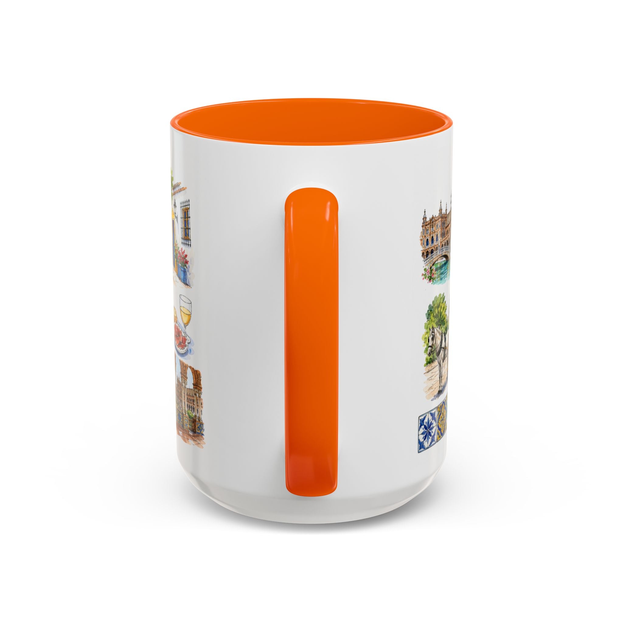 Seville Illustrated Travel Mug | City Souvenir Accent Coffee Mug | 11oz 15oz Ceramic Cup