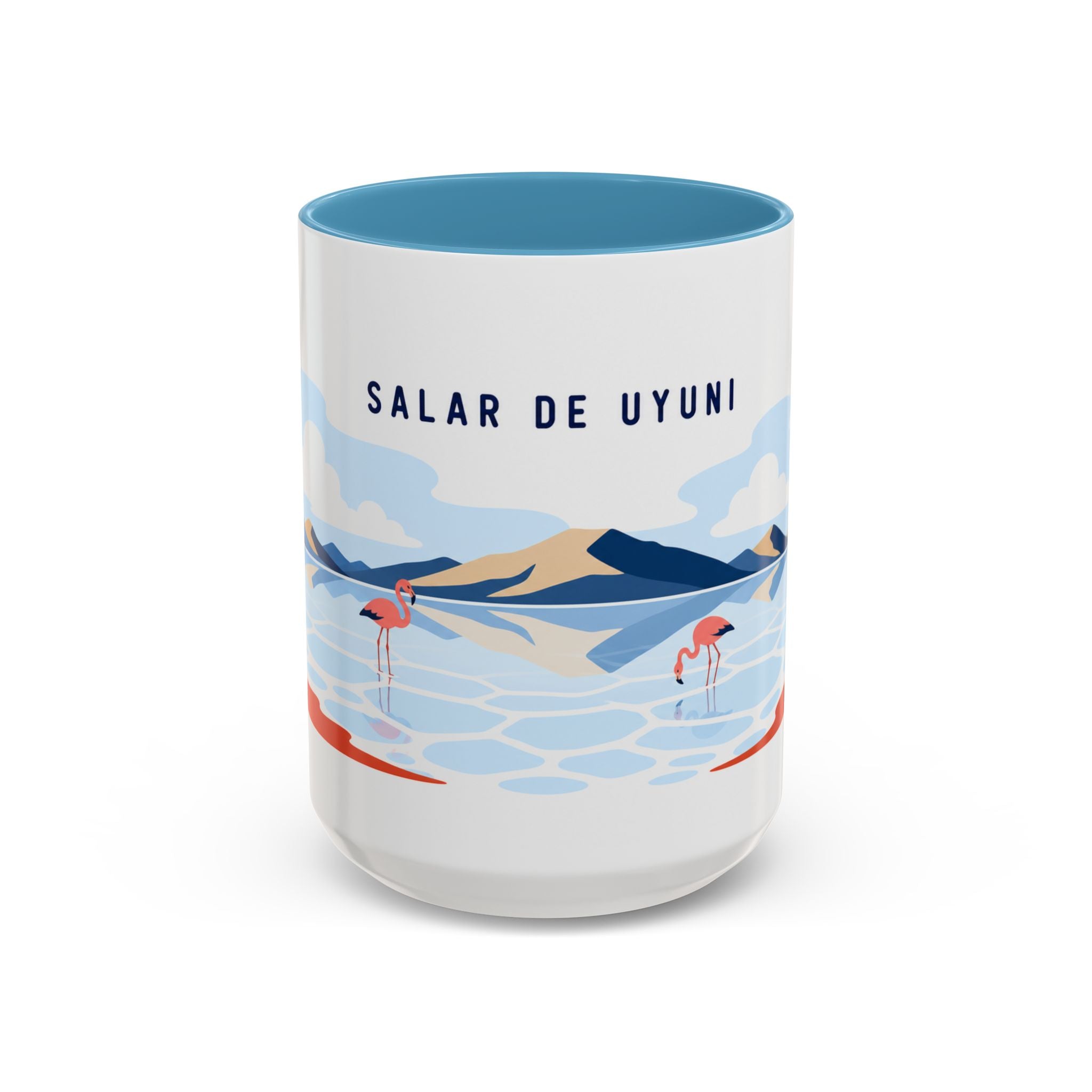 Salar de Uyuni Coffee Mug | Travel Destination Souvenir Gift | Accent Color Ceramic 11oz 15oz
