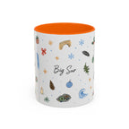Big Sur Christmas Mug | Watercolor Travel Souvenir | Holiday Gift | Accent Ceramic Coffee Cup 11oz 15oz