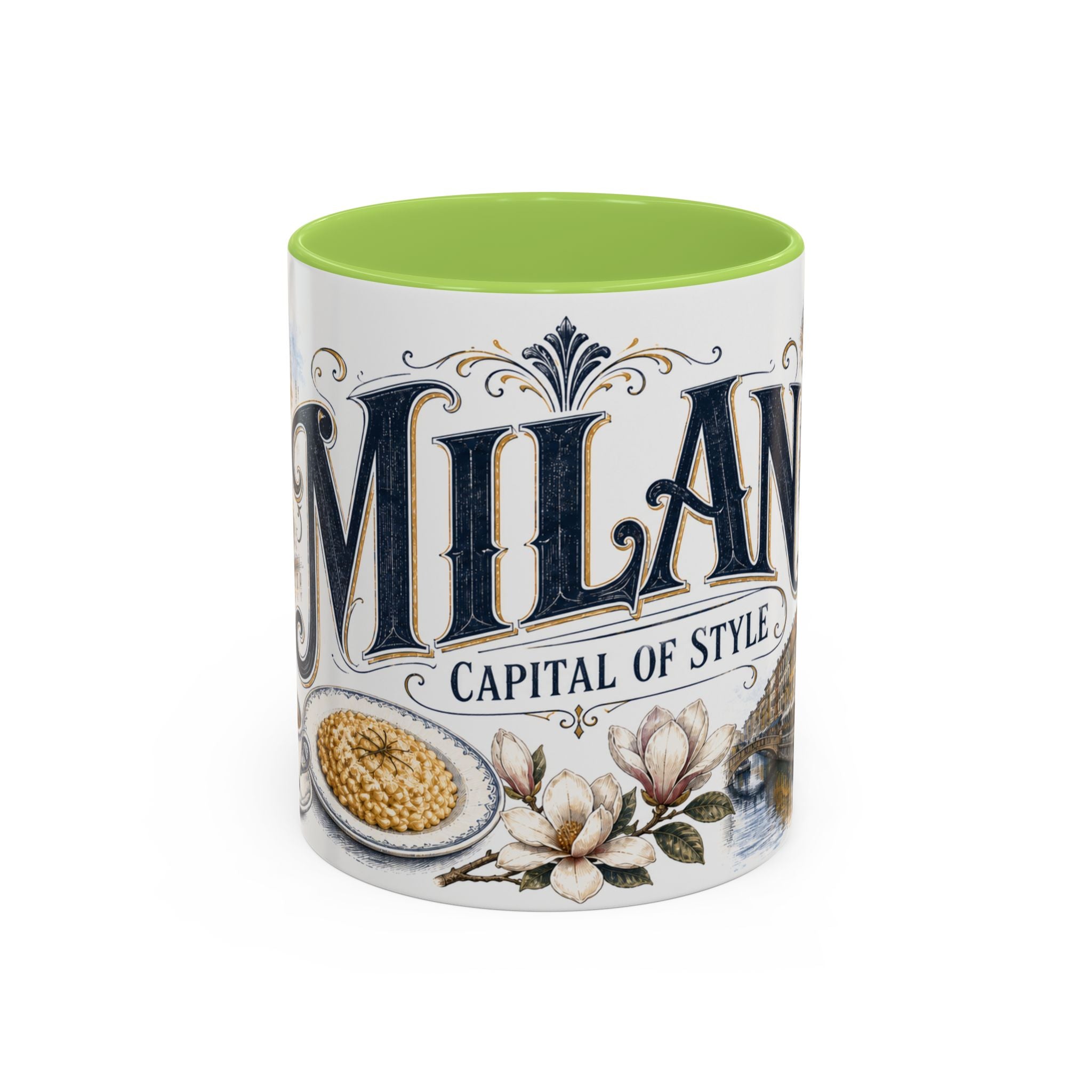 Milan Coffee Mug | Italy Travel Souvenir | Vintage Illustrated City Gift | 11 oz 15 oz Accent Mug